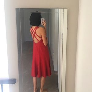 Red Ralph Lauren Open-Back Cocktail Dress
